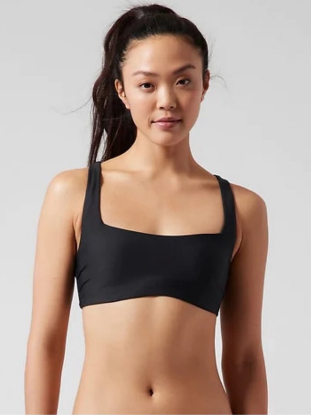 Athleta Square Neck Underwire Bikini Top | Black | 32B/C